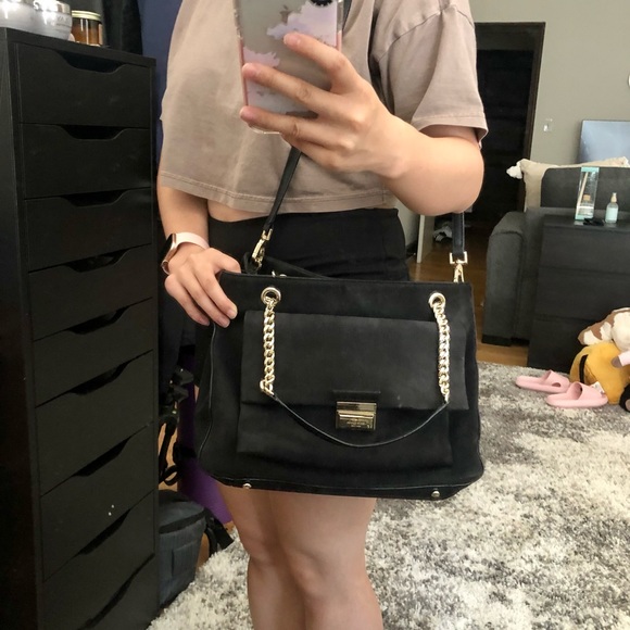 Kate Spade Suede/Leather Shoulder Bag Black - Picture 7 of 7